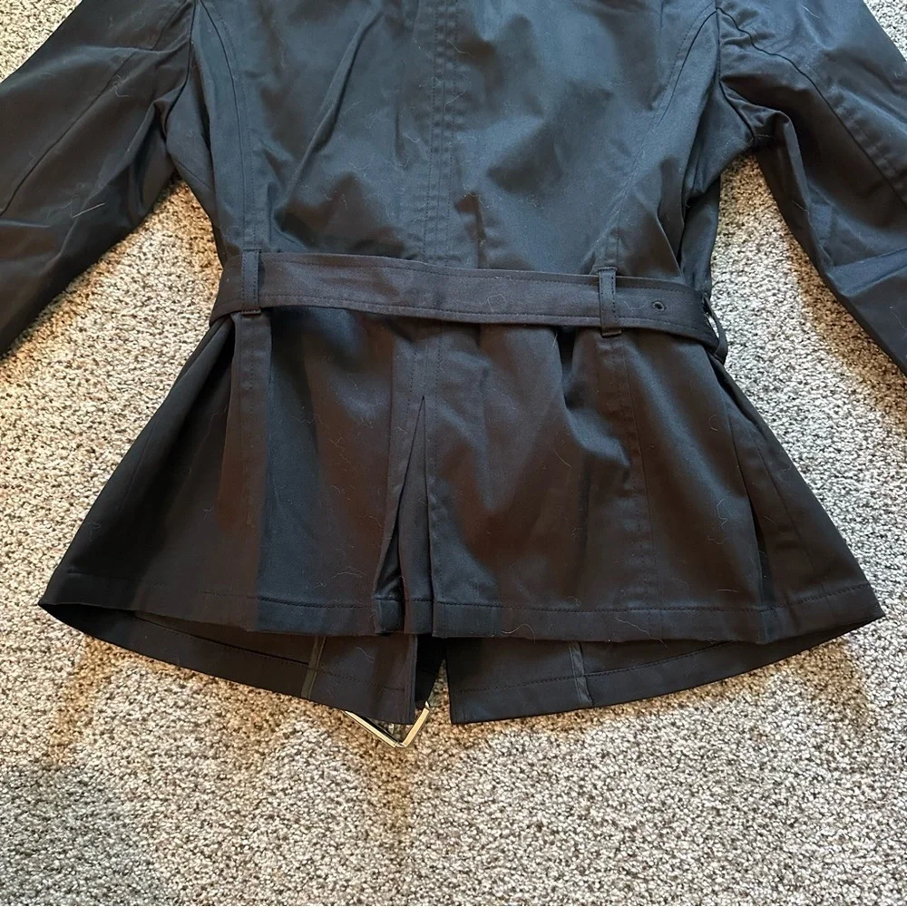 MICHAEL KORS 8 M Black Brushed Cotton Belted Blazer Jacket R $195